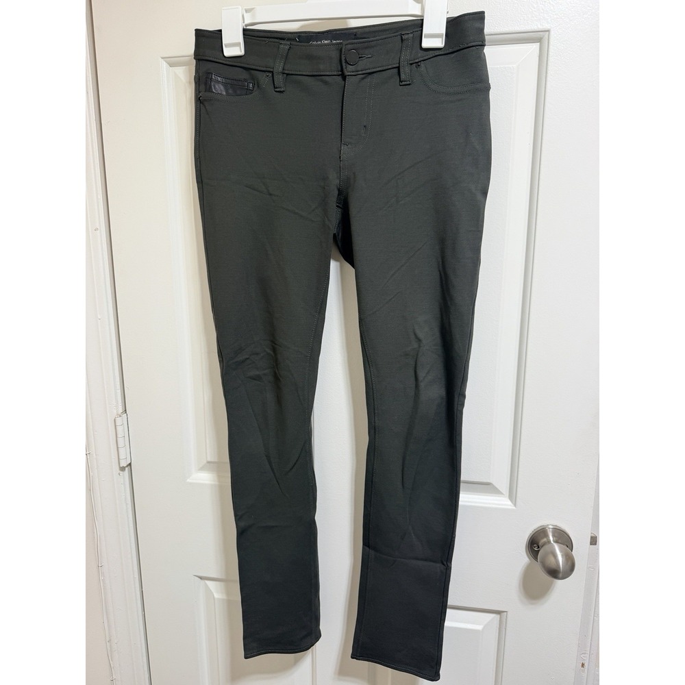 Calvin Klein Jeans Women's Green Ankle Skinny Stretch Pants Size 8 Olive